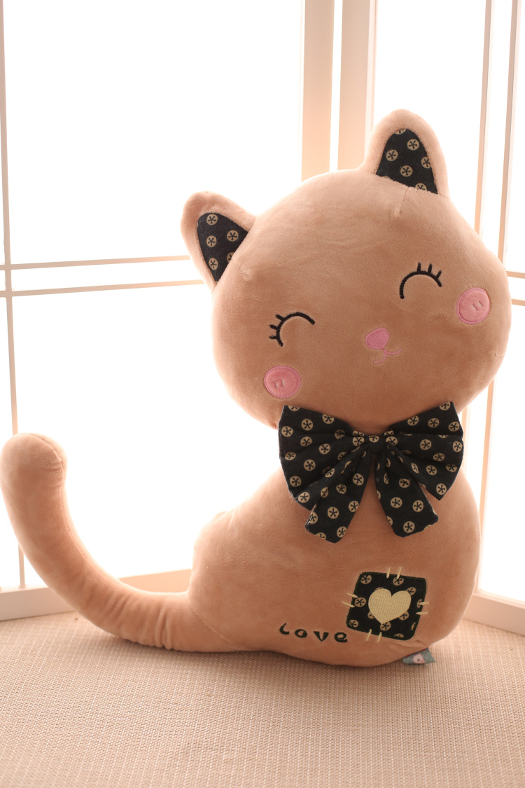 可爱卡通猫咪公仔布娃娃玩偶布偶毛绒玩具儿童生日礼物女生男生 浅