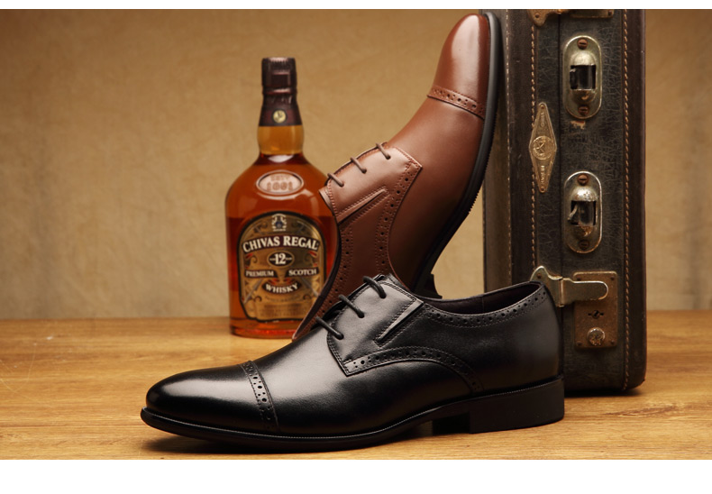 奥康秋季新款商务休闲男鞋真皮三接头军官正装皮鞋校尉士官功勋军鞋