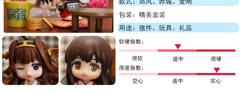 舰队collection舰娘岛风金刚赤城可动q版公仔模型手办摆件装饰品动漫周边北方栖姬可换脸 图片价格品牌报价 京东