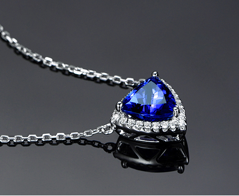 米莱珠宝146克拉坦桑石项链吊坠18k金镶嵌吊坠含配链15个工作日定制含