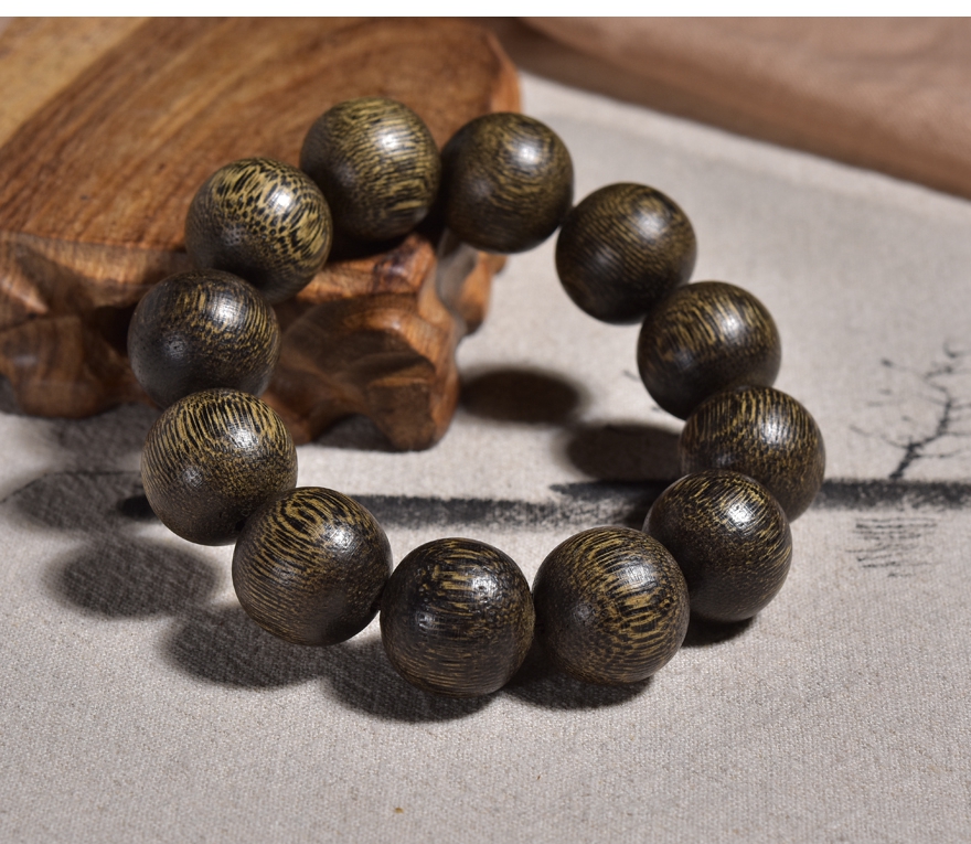 越南金丝土沉香佛珠手串芳草甜香沉稳儒雅