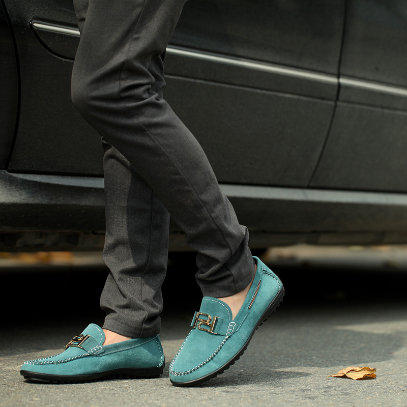 花花公子2016春夏驾车鞋鞋子男休闲鞋 反绒皮男鞋 驾车鞋男士舒适豆豆