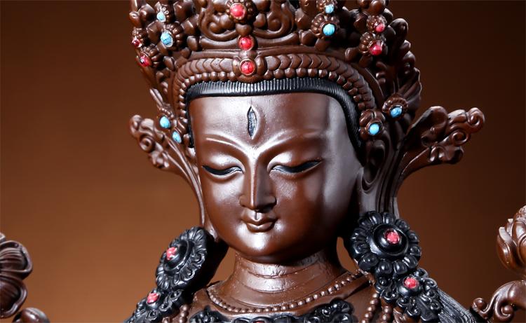 盛凡藏传白度母佛像纯铜供奉尼泊尔密宗佛像摆件可装藏佛教用品10台寸
