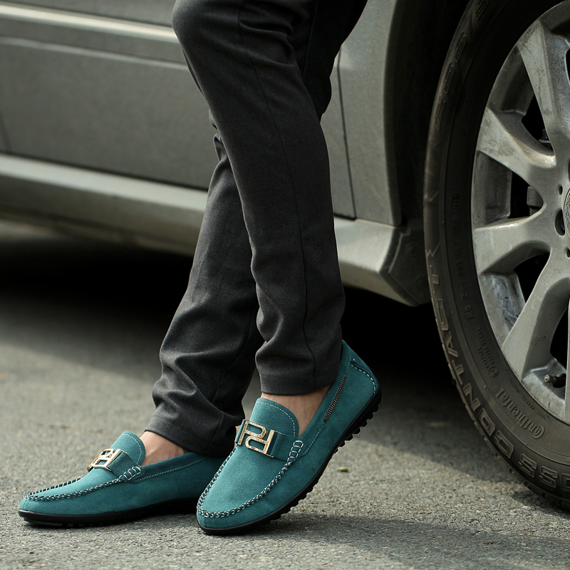 花花公子2016春夏驾车鞋鞋子男休闲鞋 反绒皮男鞋 驾车鞋男士舒适豆豆