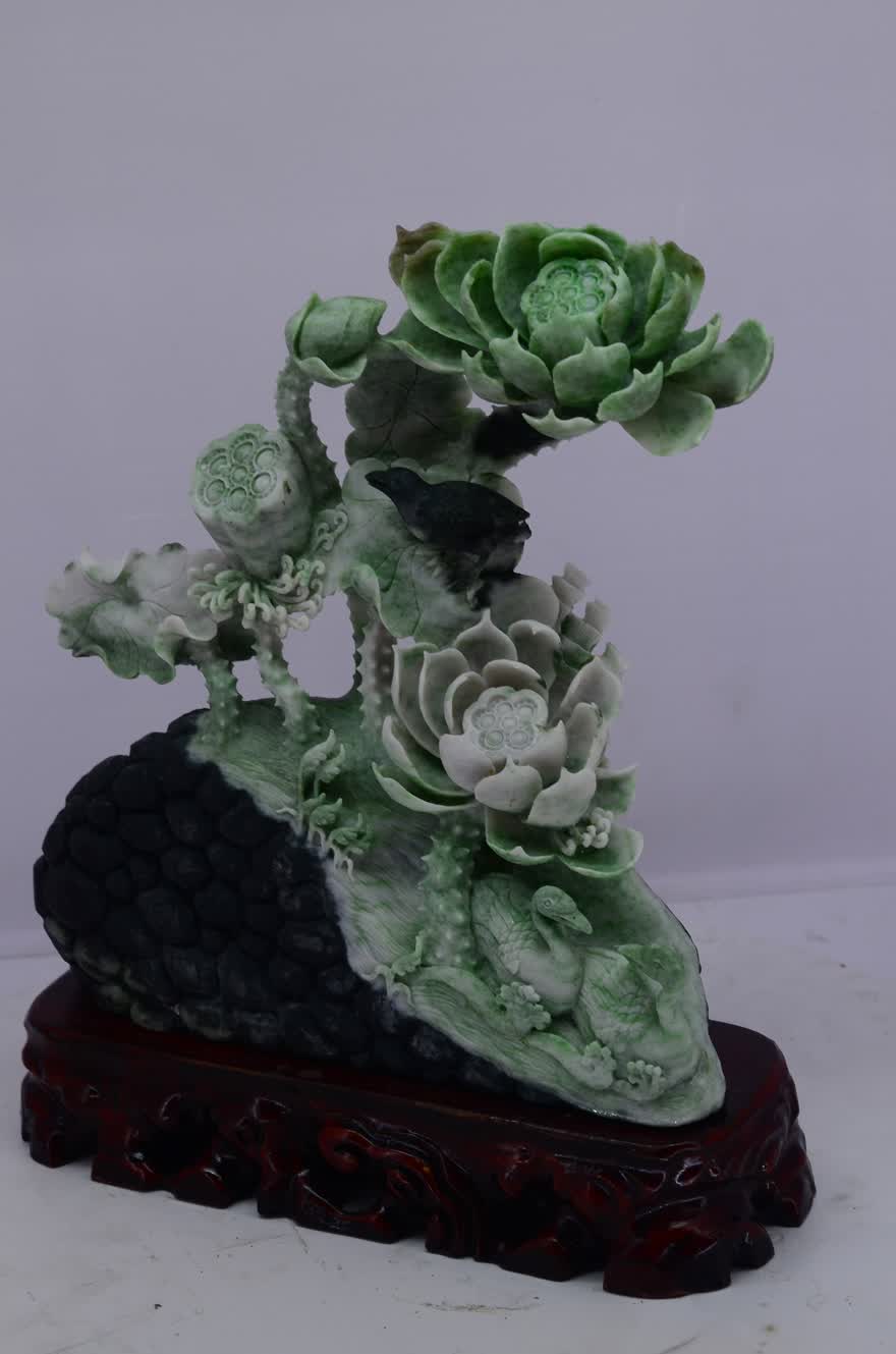 珠宝玉器 其他玉石 中国四大名玉独山玉作品【花开富贵】5840g凤轩阁