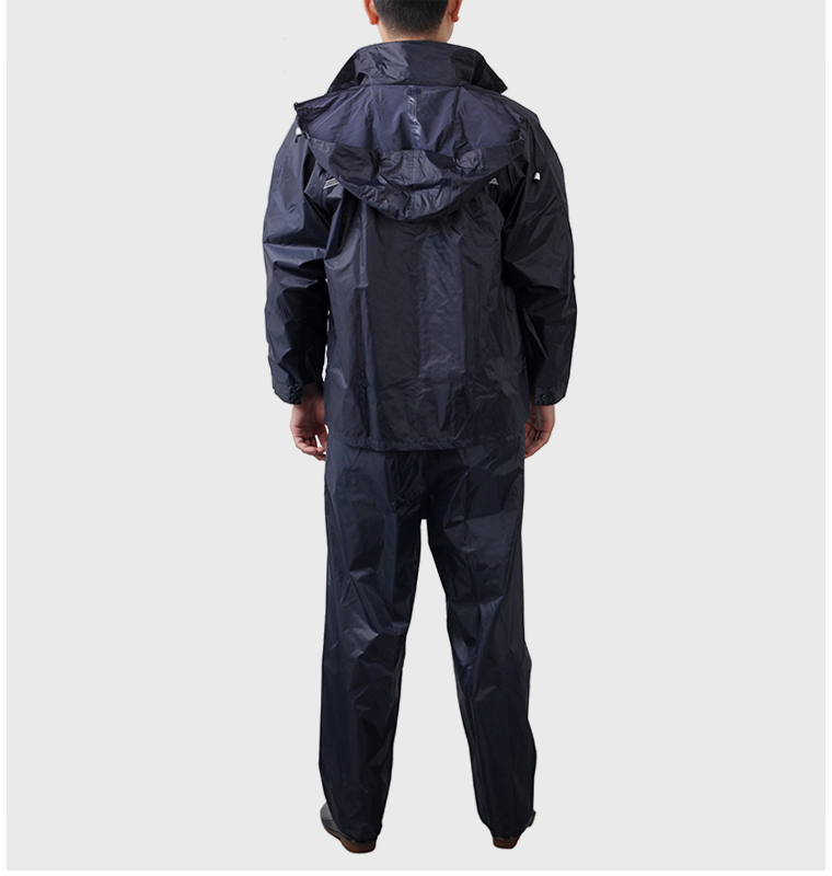 
                                        天堂雨衣雨裤套装男女户外分体式双层单人摩托车电动车雨衣 带帽子 藏青色 L适合165-170cm                