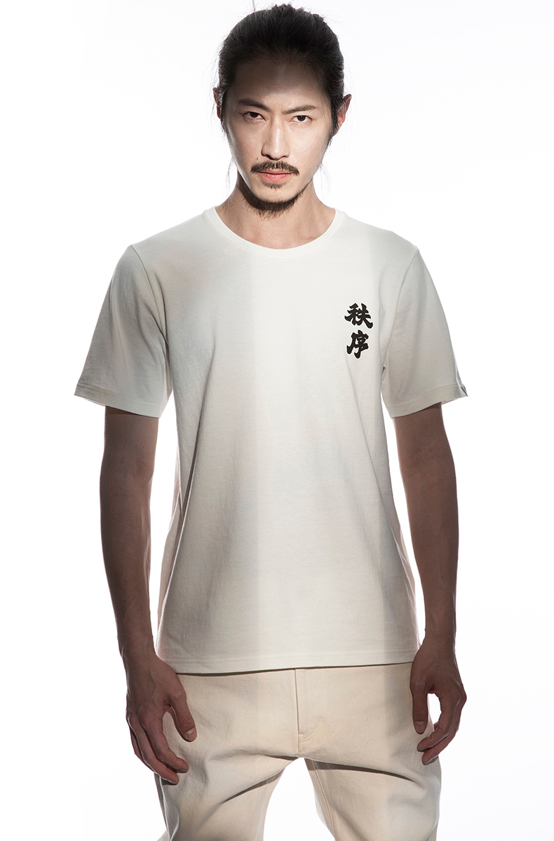 花笙记民族复古中国风秩序印花t恤女士休闲短袖t恤夏季新品 原色 xs