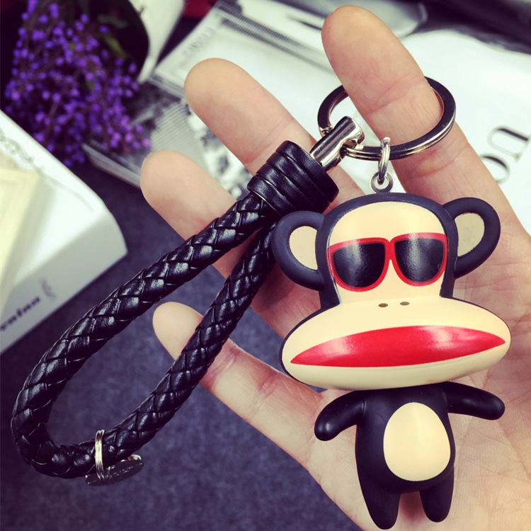 享穿大嘴猴bv钥匙扣韩国可爱猴子汽车情侣男女钥匙扣包挂挂件 大嘴猴