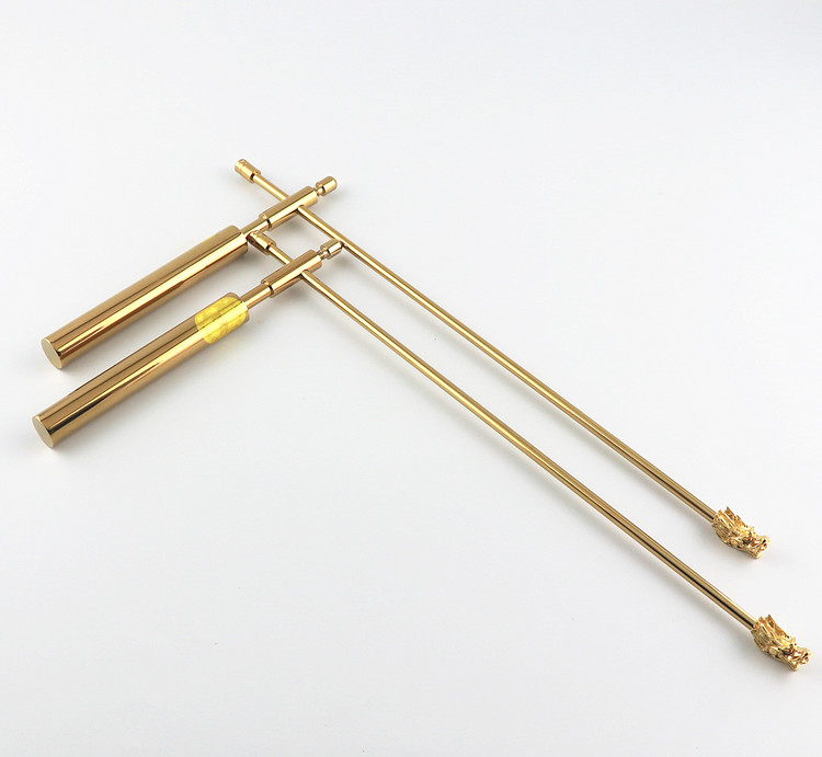 杨公寻龙尺纯铜一对龙头尾探测棒 占卜杖辅助罗盘测风水寻龙点穴礼品
