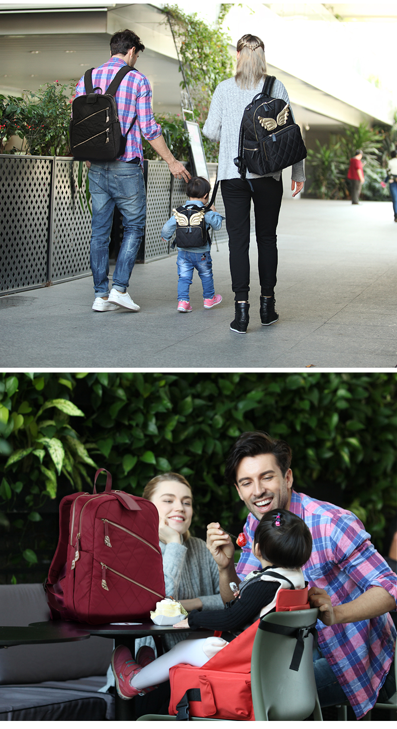 papame妈咪包双肩2020新款大容量妈妈包袋外出双肩包商务母婴包真皮