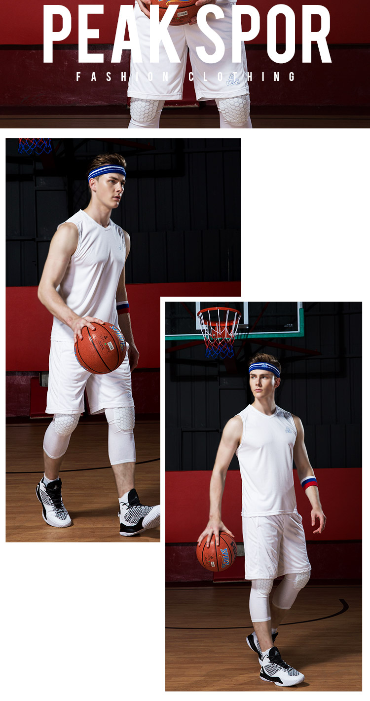 匹克(peak)男篮球服套装吸湿排汗篮球比赛短套 df782171 大白 xl码