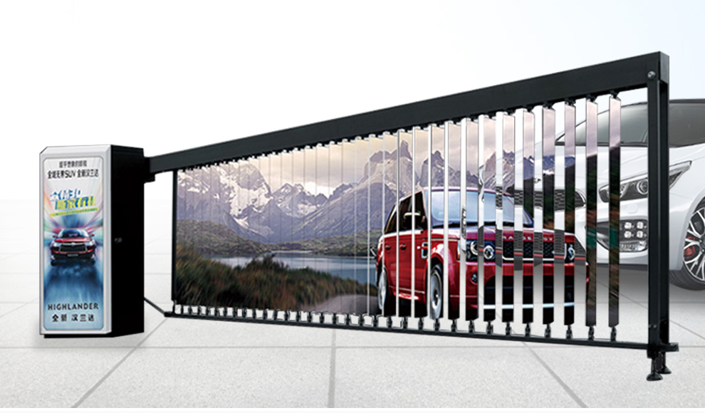 广告道闸机百叶翻转栅栏道闸广告门车牌识别自动抬杆小区停车场门禁