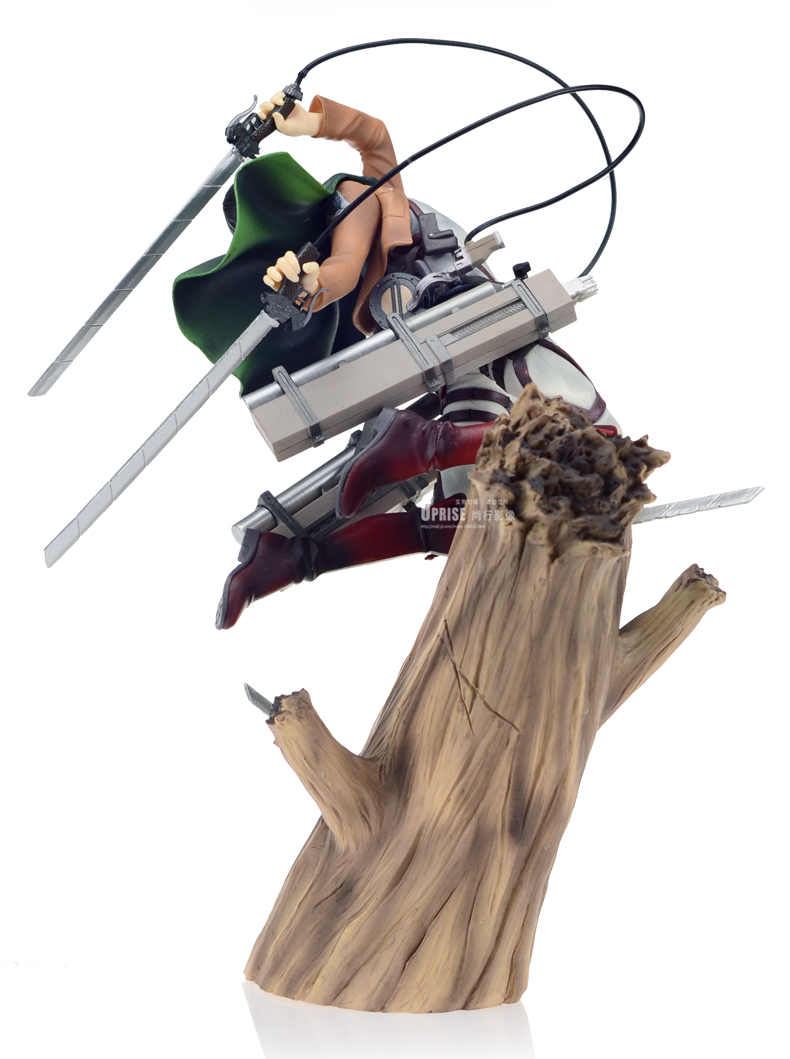寿屋进击的巨人手办兵长利威尔场景艾伦大版模型景品树干站姿战斗版