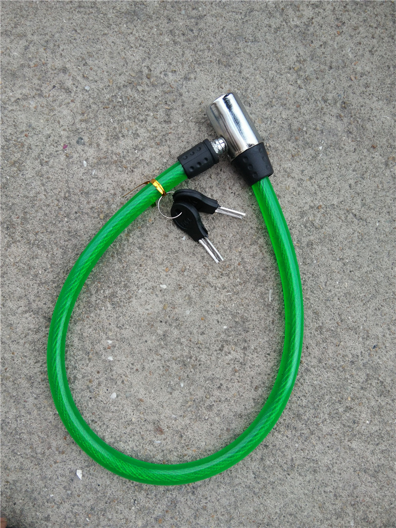 自行车钢丝锁钢缆锁软锁钢条锁老款车锁防盗锁门锁布链链条锁 蓝色带