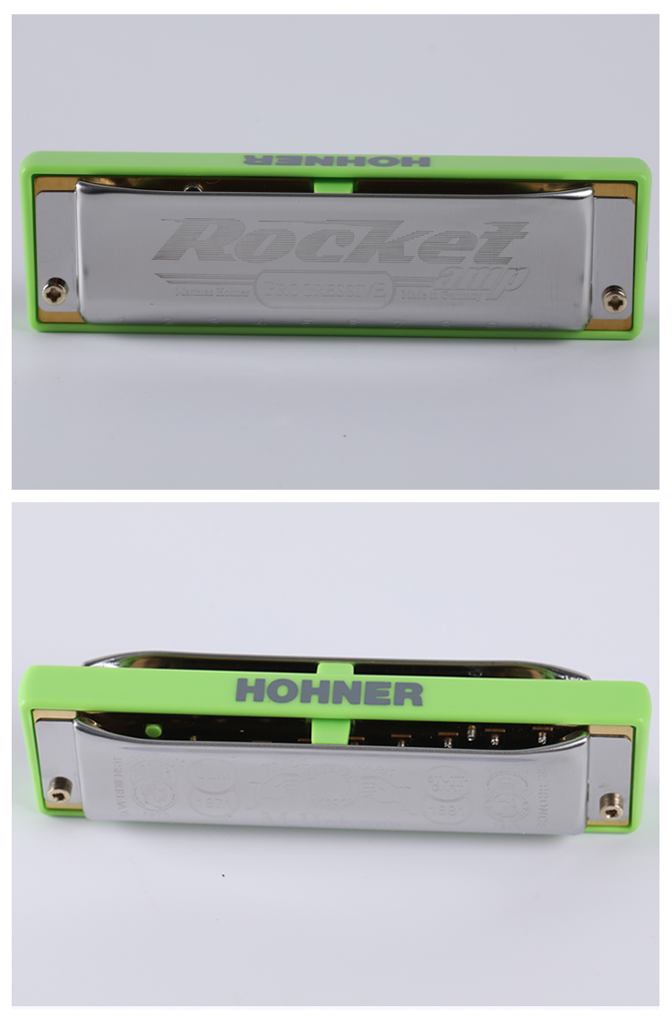 hohner德国和来进口火箭 布鲁斯rocket amp 电声版10十孔口琴成人初学