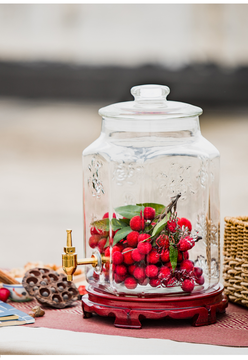 泡酒玻璃瓶带龙头10斤20斤家用加厚密封药酒罐酒坛子泡酒瓶 20斤标配