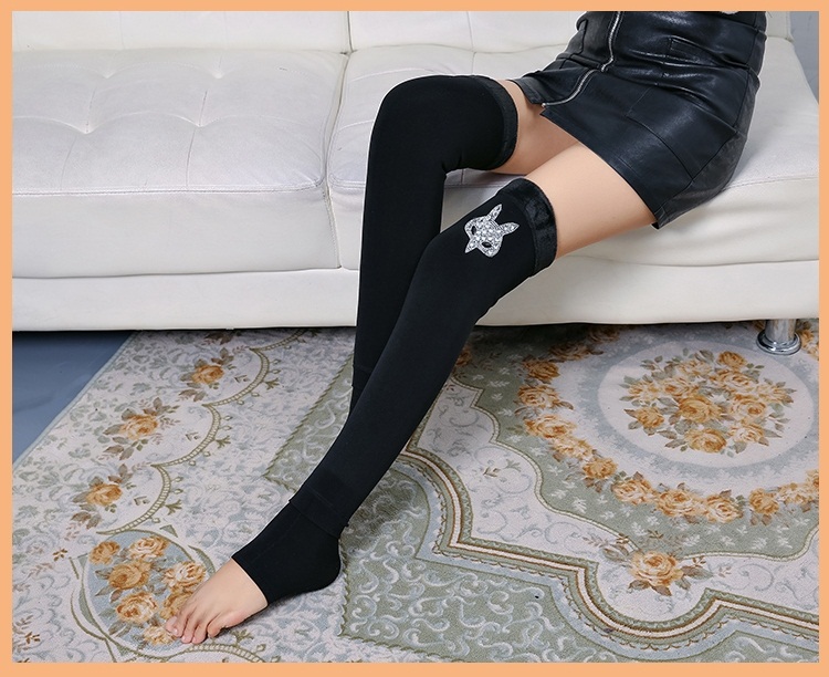 女生护膝秋冬女生踝袜套长筒袜保暖踩脚袜子长款护腿脚套袜套女过膝