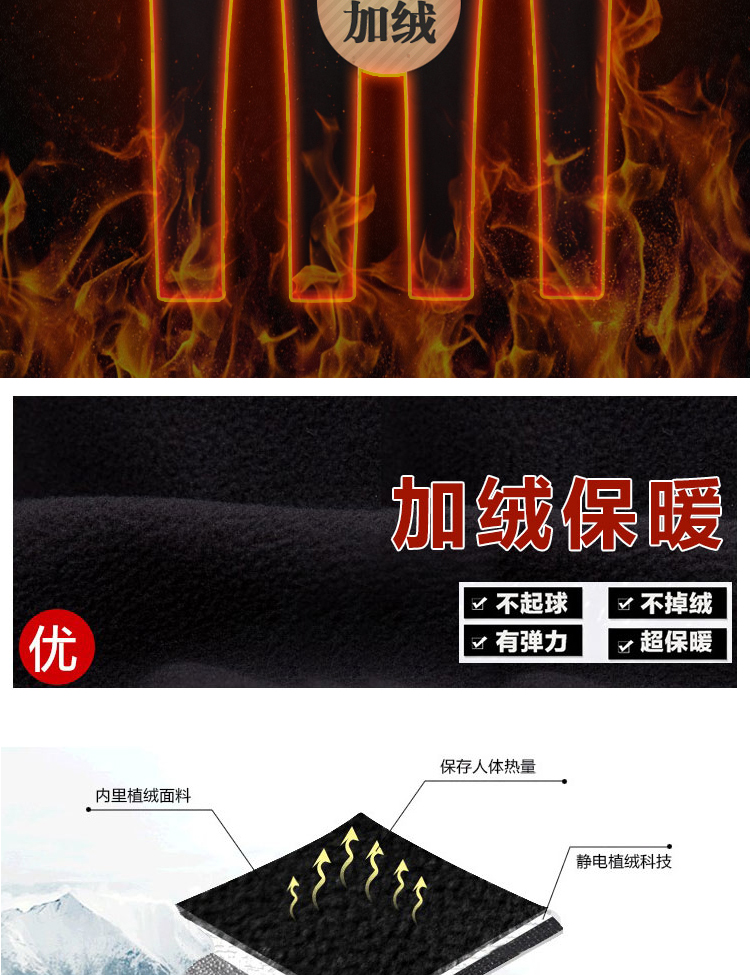 景纪良品高腰直筒裤加绒牛仔裤女裤子有大码加绒加厚弹力中老年女裤子 黑色177 34码