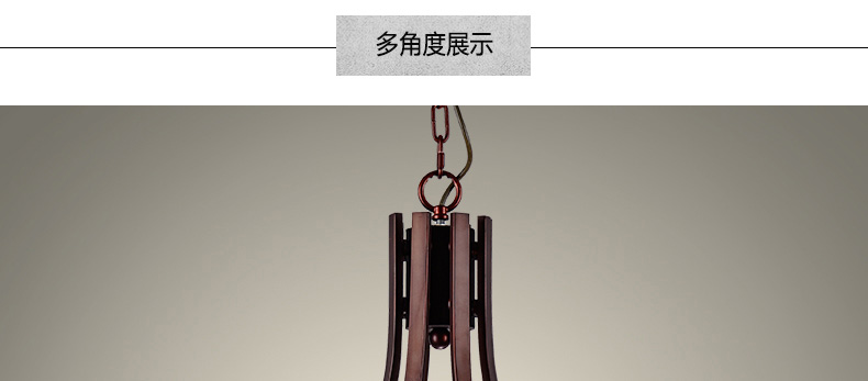 梦晗美式吊灯乡村铁艺简约现代复古餐厅客厅卧室饭厅吊灯灯具灯饰7002 7002-8配7瓦led光源