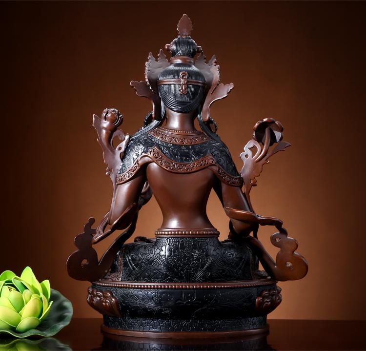 盛凡藏传白度母佛像纯铜供奉尼泊尔密宗佛像摆件可装藏佛教用品10台寸