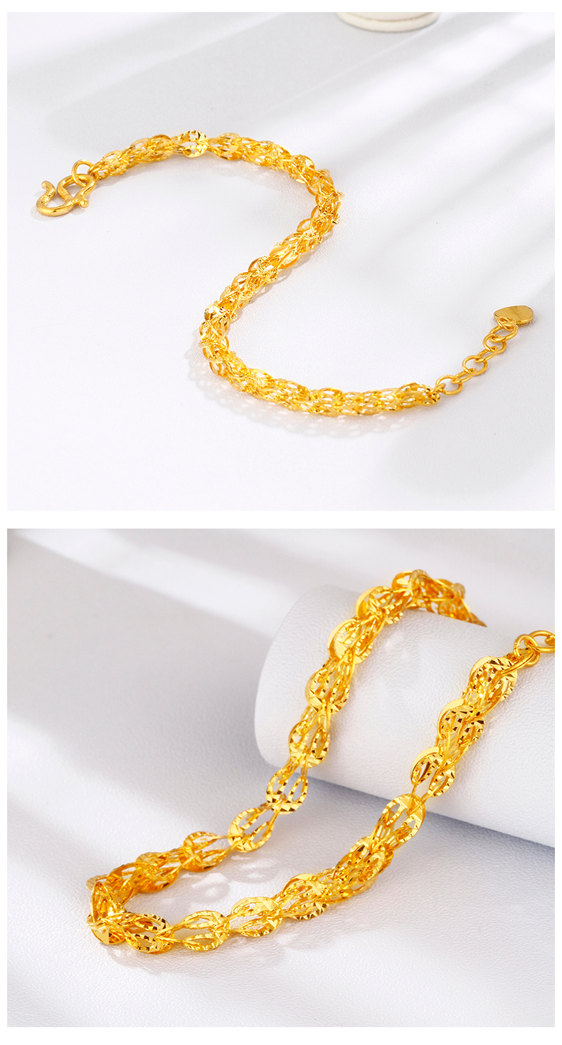 黄金手链女 凤尾链999足金手链手饰 女款金手链简约时尚款生日礼物