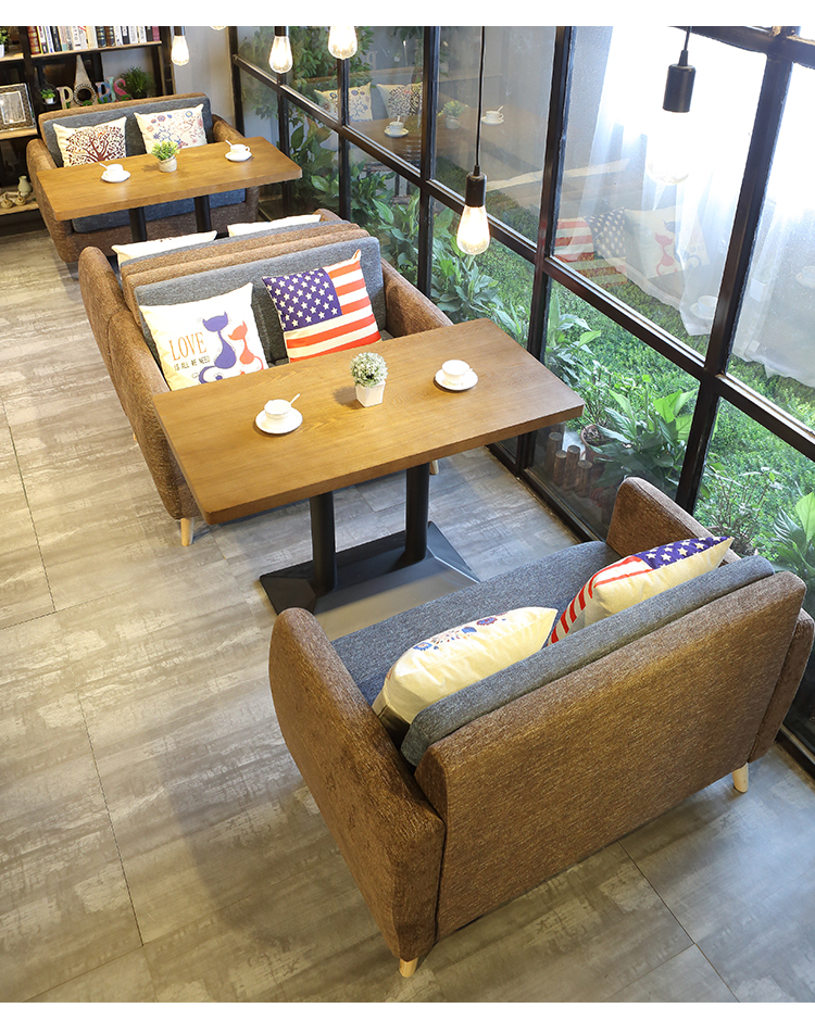 友木时光咖啡厅奶茶店卡座沙发 主题西餐厅桌椅组合 冷饮店汉堡店休闲