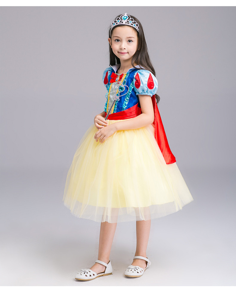 白雪公主裙儿童白雪公主连衣裙学生演出服装表演服女童礼服裙舞蹈裙