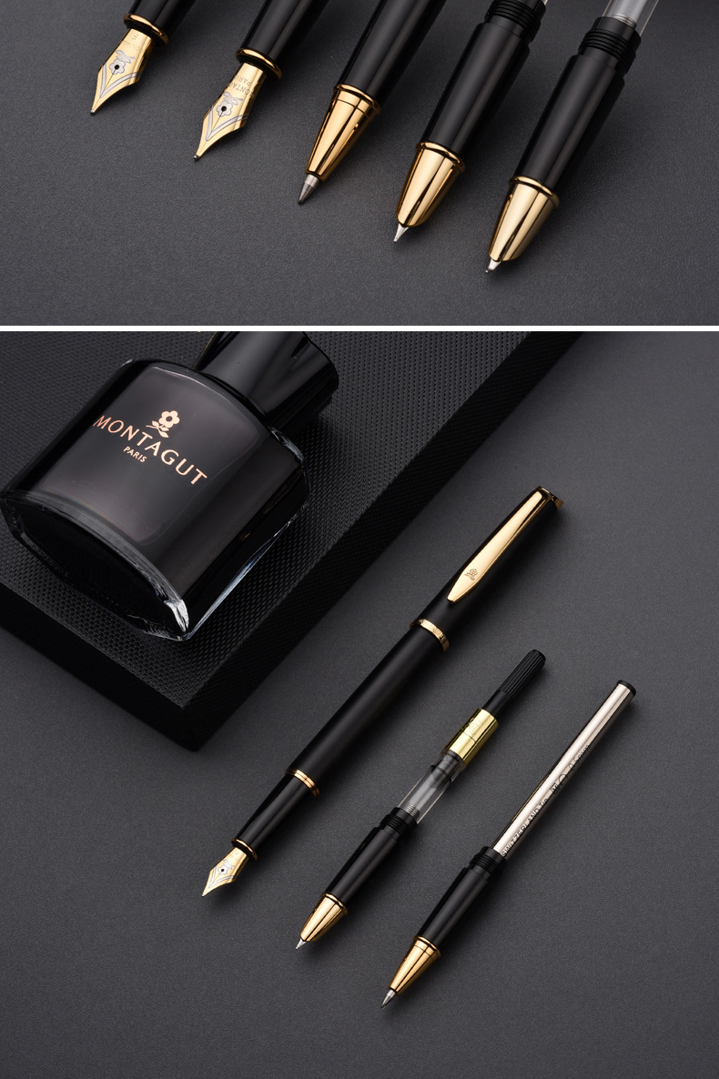 法国梦特娇钢笔男女士成人商务办公学生用练字套装签字笔美工笔弯头