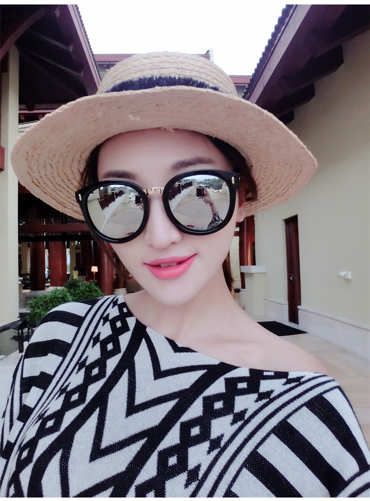 贝尔莎(bertha)太阳镜女款偏光驾驶镜潮大框韩版时尚防紫外线复古炫彩