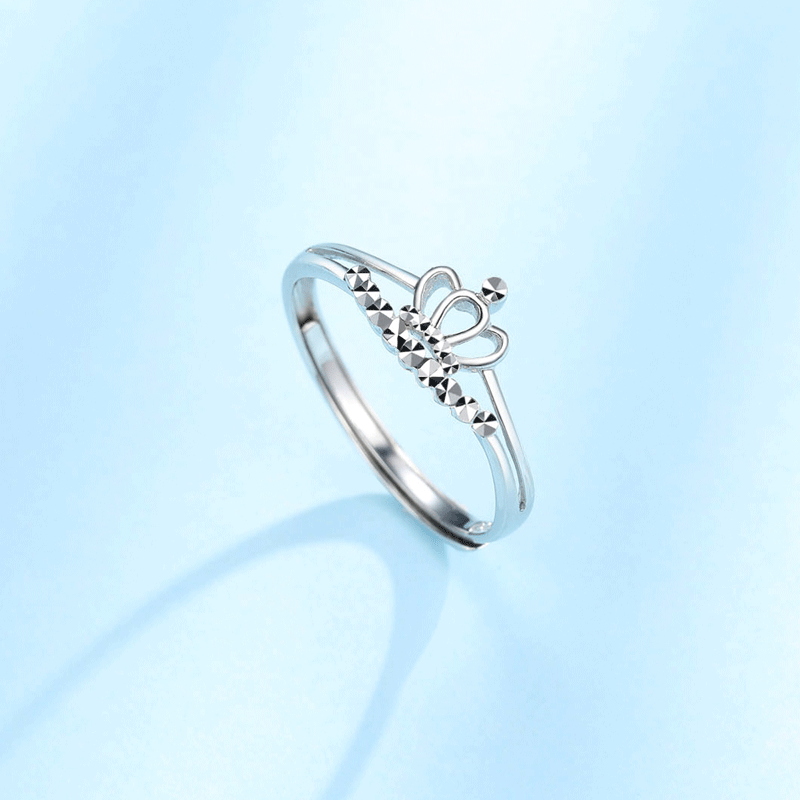 佐卡伊铂金戒指 pt950铂金皇冠戒指女活口戒指白金戒指送女友礼物表白