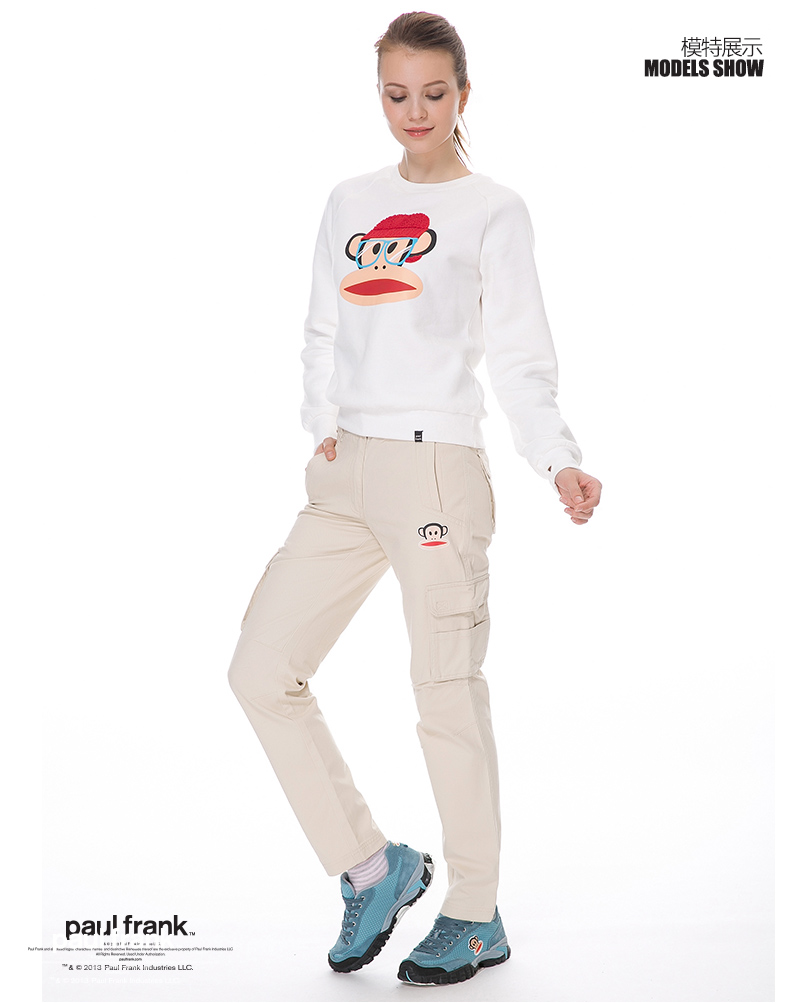 paulfrank大嘴猴2015春季女士运动休闲裤paulfrank正品女长裤 藏青色 S