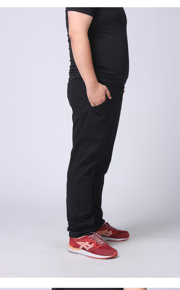 秋季加肥加大男士宽松休闲裤肥佬男裤胖子弹力修身小脚大码裤胖人裤子