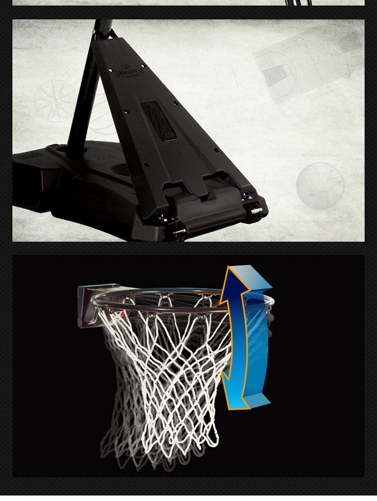 斯伯丁spalding 54英寸按钮式升降篮球框 训练比赛篮球架 75766