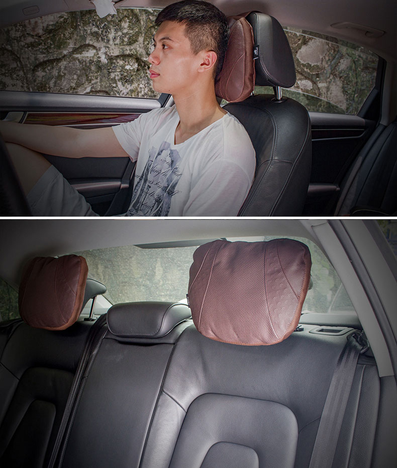 智然界 奔驰专用汽车头枕颈枕高档真皮车用腰靠后排座椅护颈头枕内饰