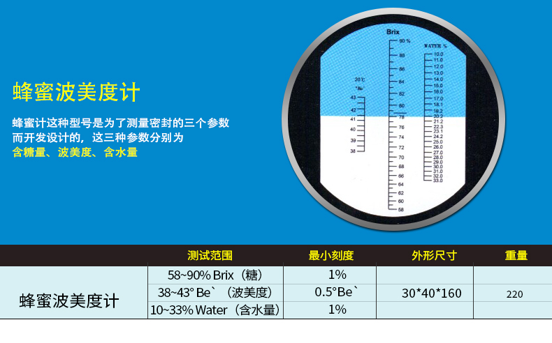 速为 糖度计水果甜度测糖仪豆浆牛奶浓度蜂蜜计盐度计折光仪 豆浆浓度