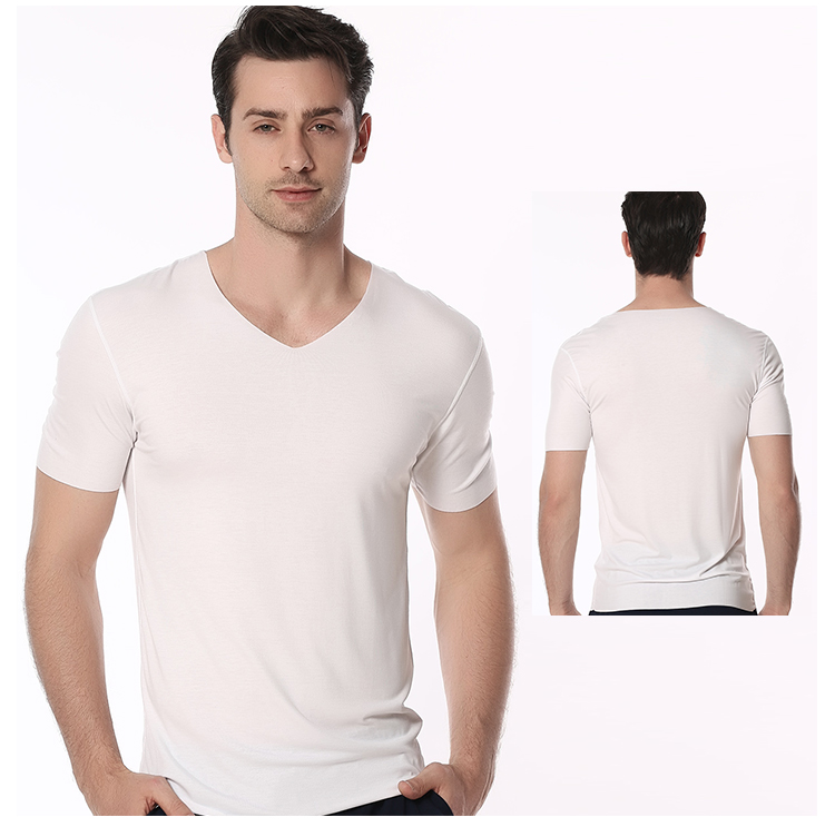 纤丝鸟(tinsino)男士半袖衫随形裁舒适打底短袖t恤酒红色 xl