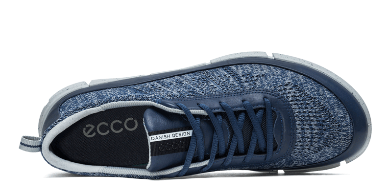 ecco爱步网面透气男鞋运动户外鞋子 盈速1系列860004 蓝色/灰色