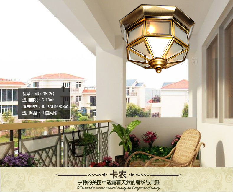 
                                        铜范厨房灯简约厨卫灯欧式阳台灯过道灯玄关灯小吸顶灯 全铜吸顶灯                