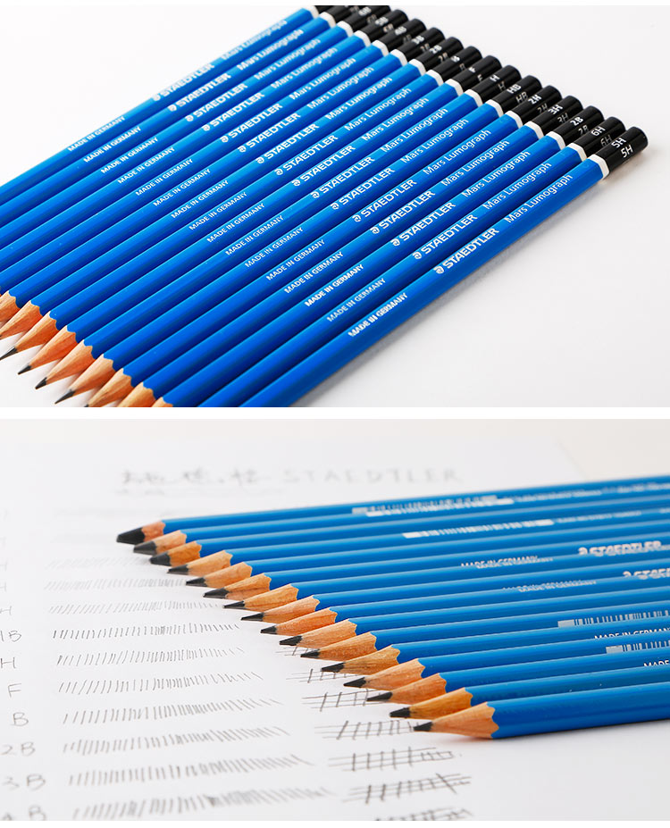 德国staedtler施德楼 100蓝杆专业画图绘图 铅笔 素描笔 4b单支