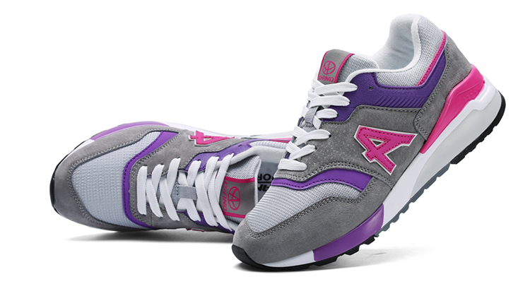 奇安达运动鞋女士潮流复古休闲鞋保暖耐磨慢跑鞋女鞋 灰粉 35_ 5折