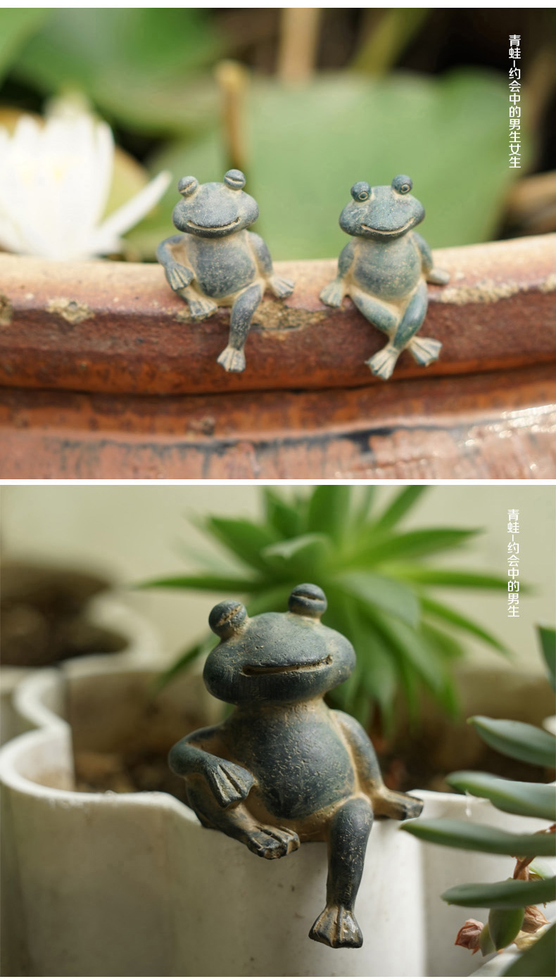 匠心坊 小礼品家居小摆件青蛙迷你小动物摆设工艺品 0037躺在船上的小