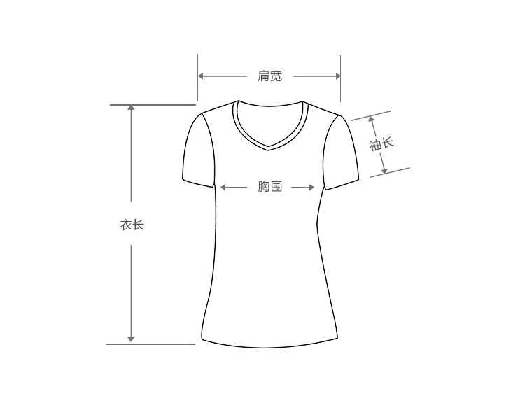 t恤量衣服尺寸示意图图片