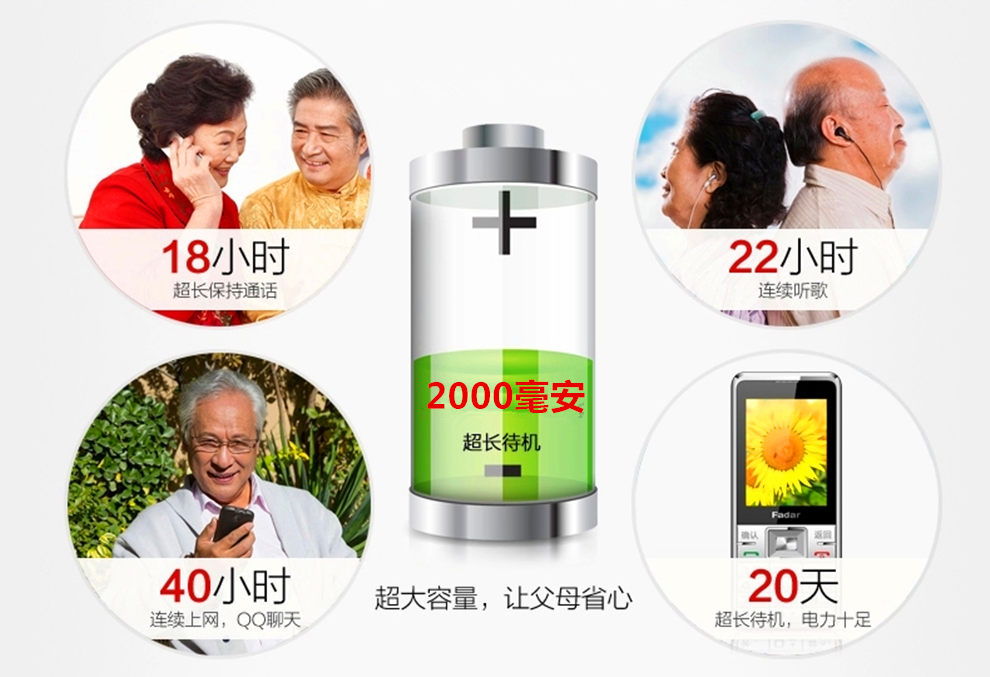 锋达通C868 电信天翼CDMA老人手机 黑