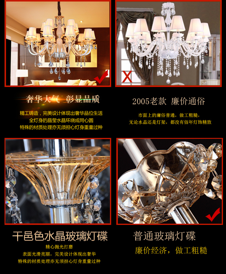 
                                                            SHOPP 现代水晶吊灯布艺灯罩客厅灯卧室灯餐厅吊灯简约风格灯具8433 单头壁灯 单头壁灯                