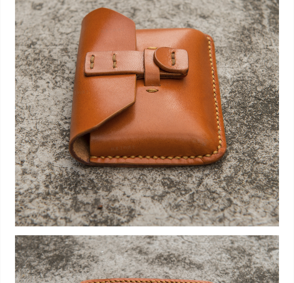 玩儿!手工制!玩皮开始 日本枥木植鞣革 零钱卡包 6色入 卡其色