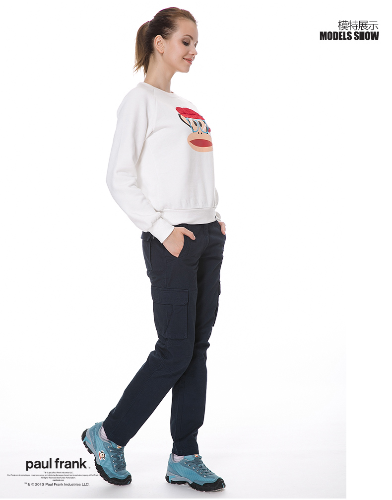 paulfrank大嘴猴2015春季女士运动休闲裤paulfrank正品女长裤 藏青色 S