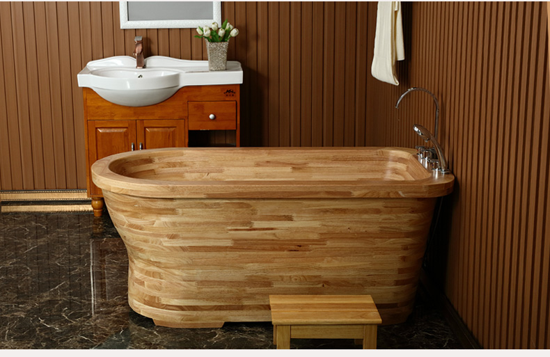 悦己坊 木桶浴桶橡木木质浴缸泡澡木桶沐浴桶洗澡木桶定制款 1.