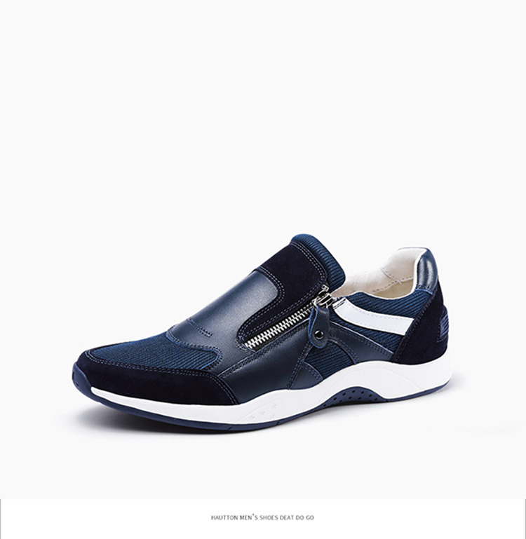 皓顿(haut ton)男士牛皮男鞋流行运动休闲鞋 yd014 黑色 40码