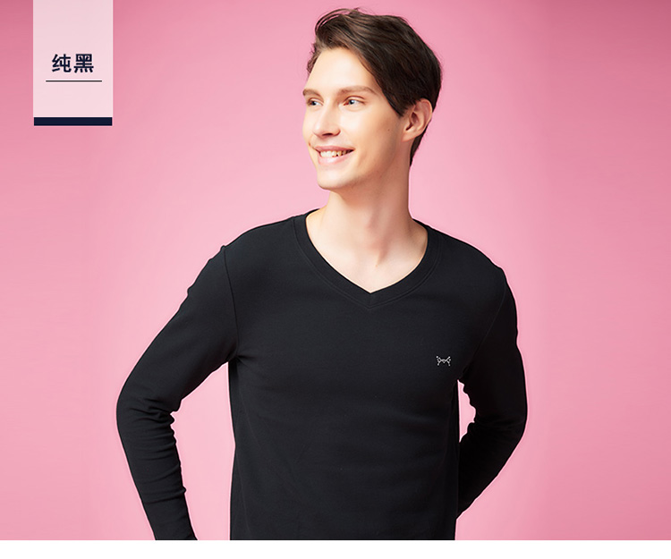 猫人(miiow)mou661105 棉莫舒绒v领男套 黑巧克力 l