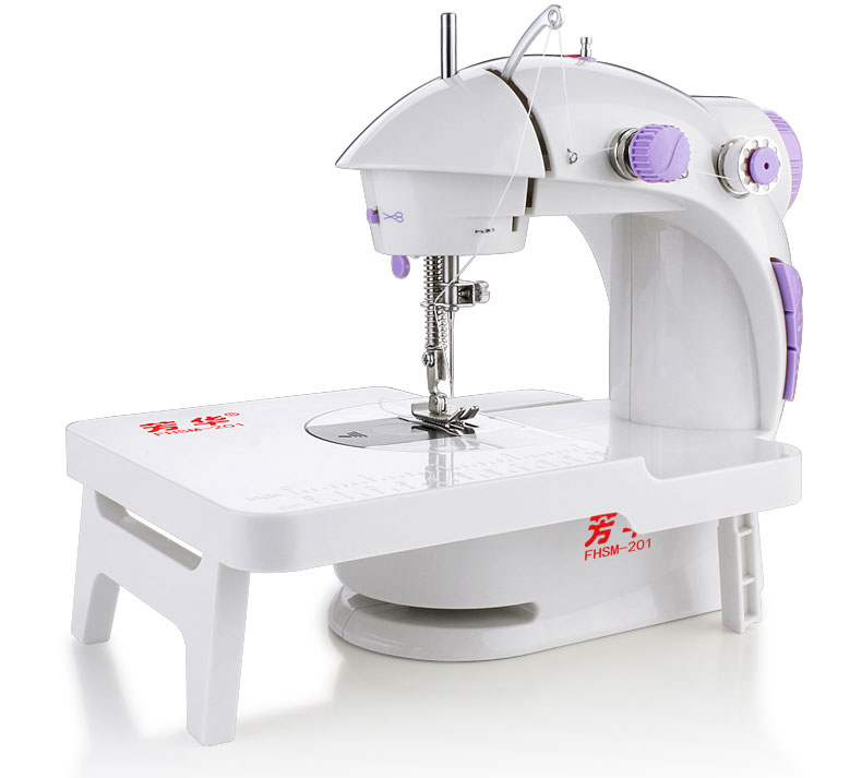 【四色可选 送原装扩展台】芳华缝纫机201家用电动迷你多功能小型吃厚